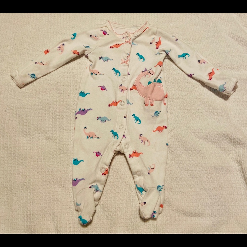 Pastel dinosaur Footie onesie